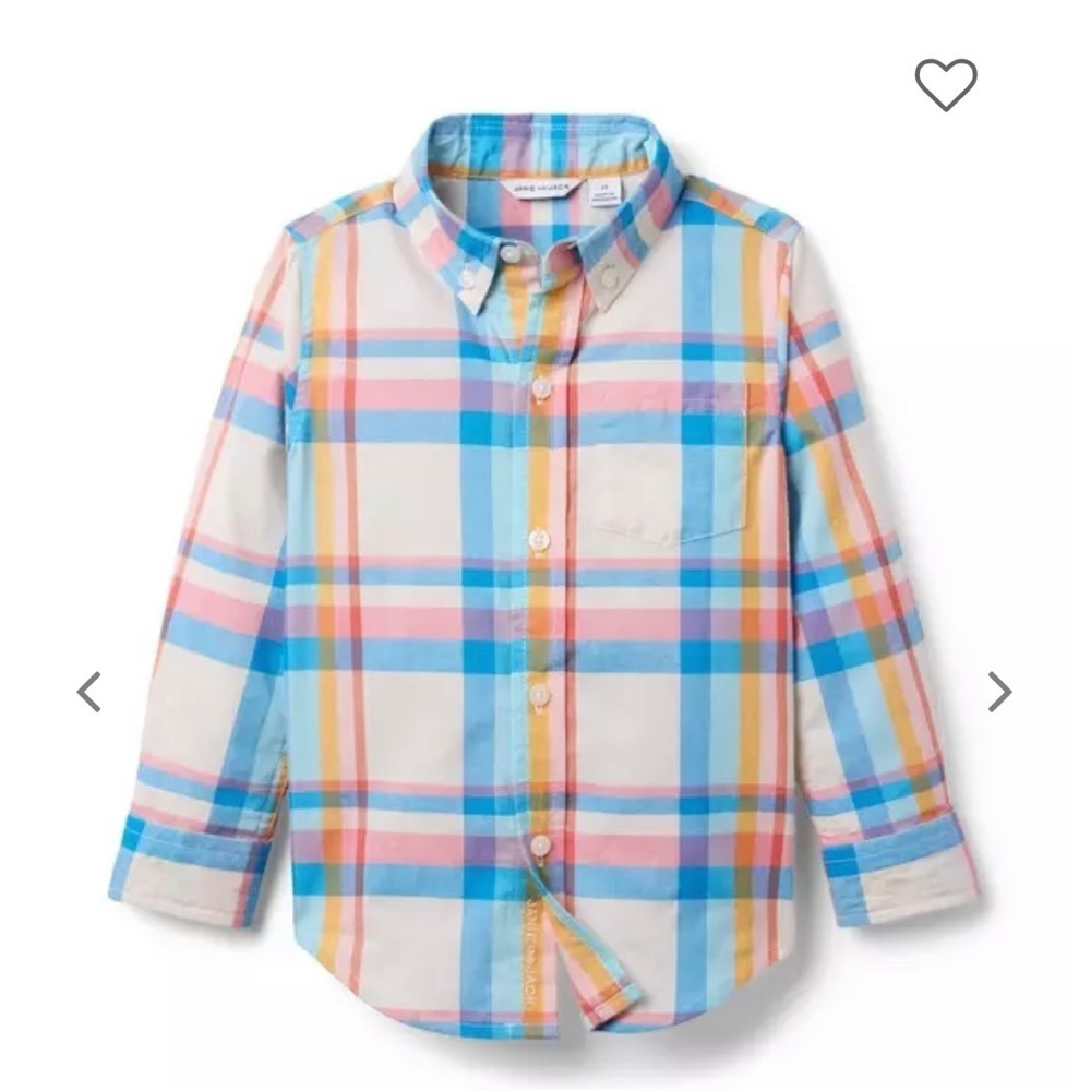 Janie and Jack Multicolor Plaid Button Down Shirt